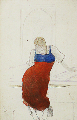 Чехонин Сергей Васильевич. Крестьянская девушка (на оборотной стороне «Индустриальный пейзаж. Адмиралтейские Ижорские заводы в г. Колпино)